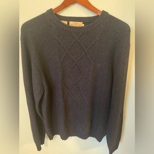 Mens Rodd & Gunn navy Italian wool cable sweater .Size large. Great condtion